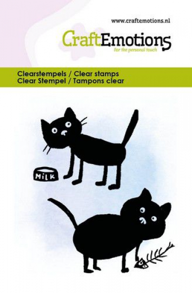 Craft Emotions Clear Stamps - Kitty & Fish